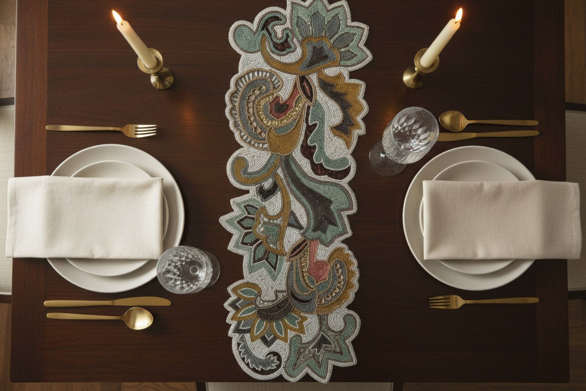 Vibrant Multicolored Handmade Table Runner / Ruchi