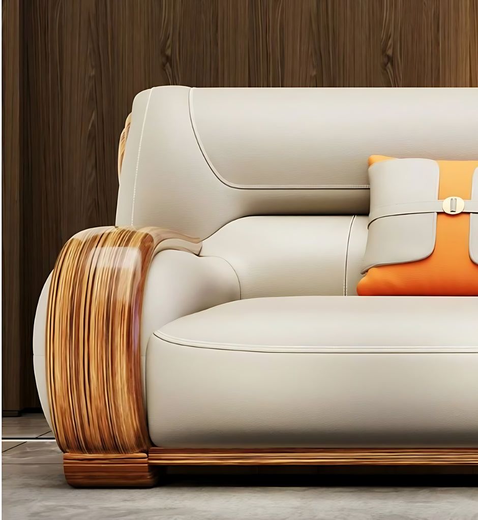 European Royal Leather Sofa Set