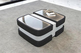 Extendable Glass Top Leather Coffee Table / Ruchi