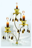 Striking Vintage 3-Tealight Glass Candle Holder / Ruchi