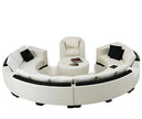 White Leather Round Circular Sofa Set / Ruchi