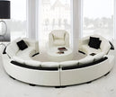 Opulent Leather Round Sectional Sofa