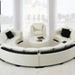 Opulent Leather Round Sectional Sofa / Ruchi