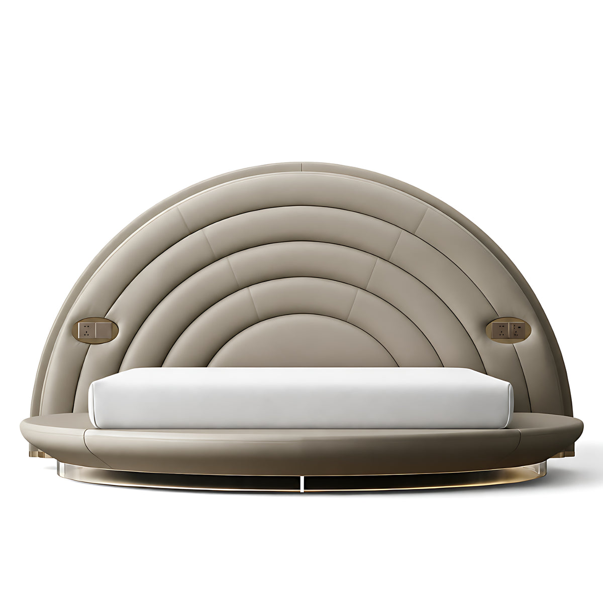 Modern LED Leather Round Bed / Ruchi