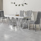 Shiny Marble Dining Table Set
