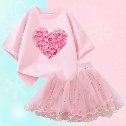 Luxury Cordiform Design Printed Girl's Dress / Ruchi
