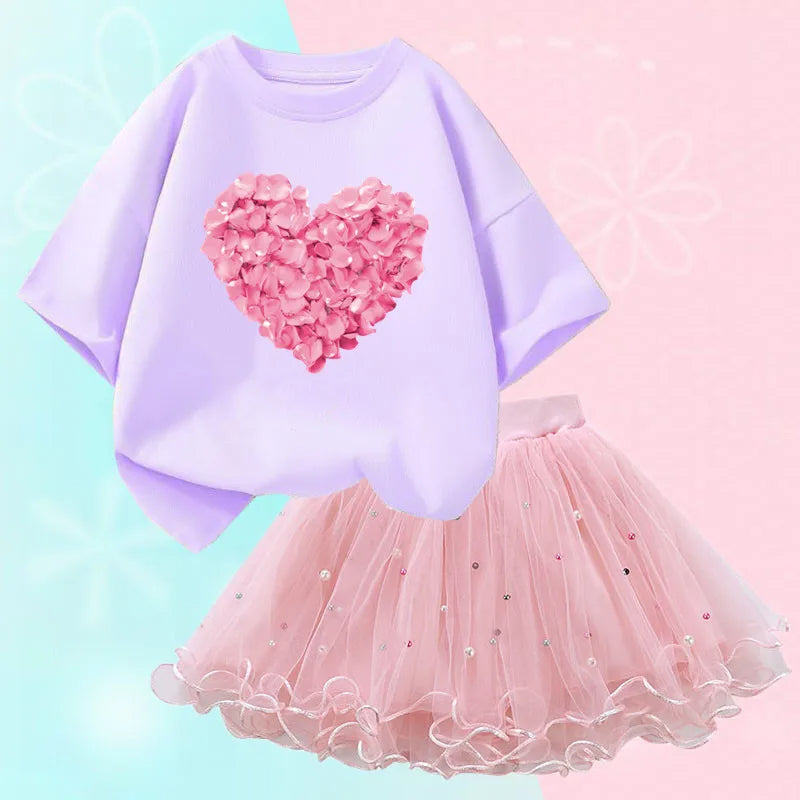 Luxury Cordiform Design Printed Girl's Dress / Ruchi
