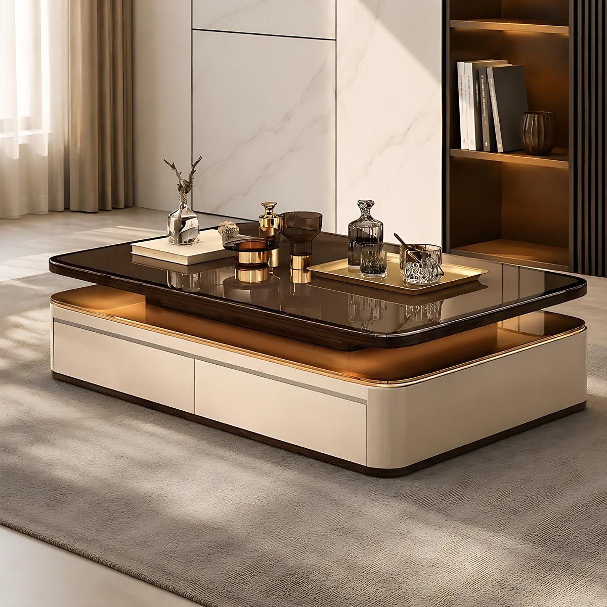 Modern Wood Table Top Coffee Table / Ruchi