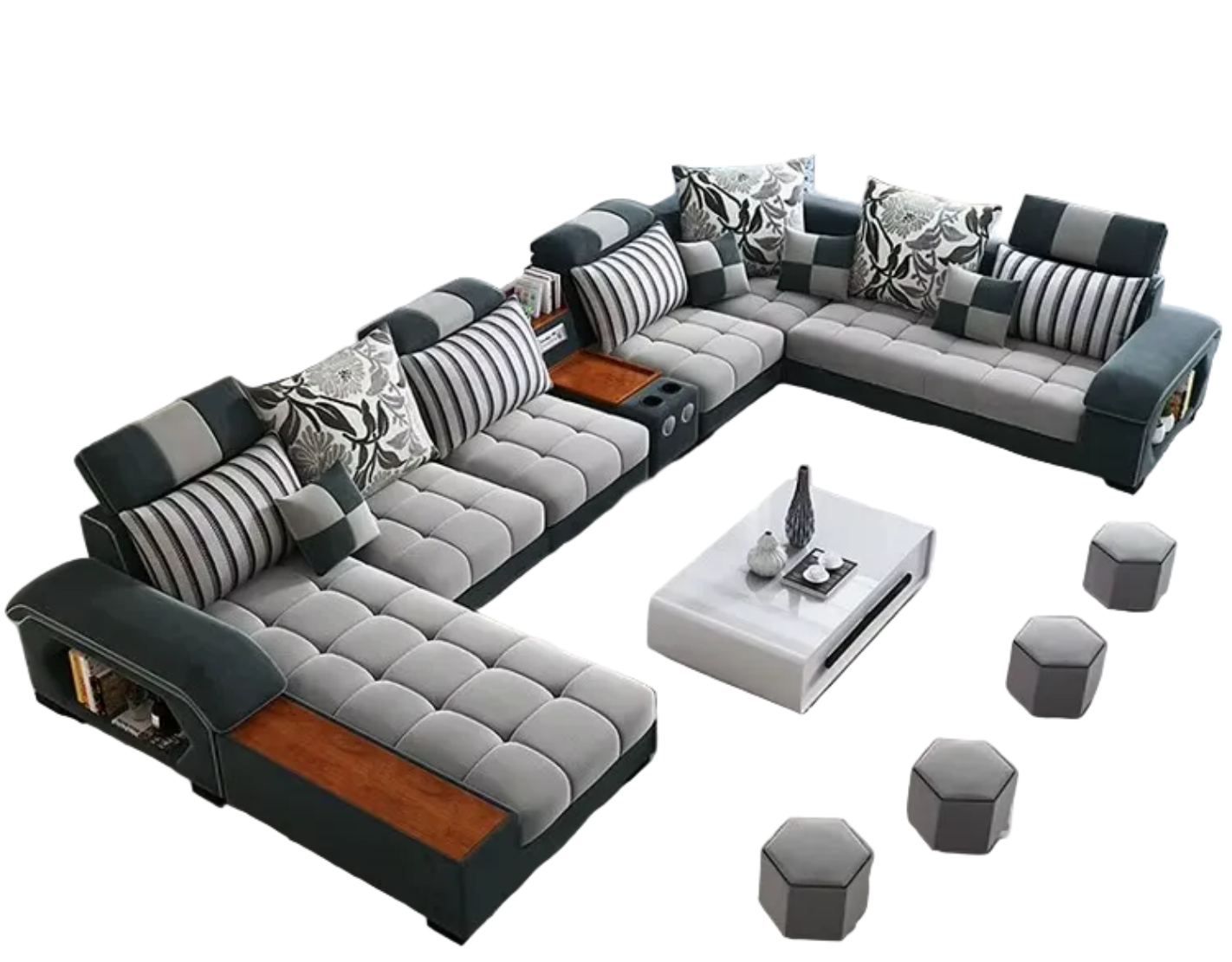 Modern Multifunctional Fabric Sectional Sofa / Ruchi