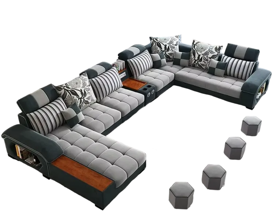 Modern Multifunctional Fabric Sectional Sofa / Ruchi