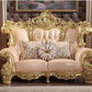 European Design Enchanting Button-Tufted Leather Sofa Set / Ruchi