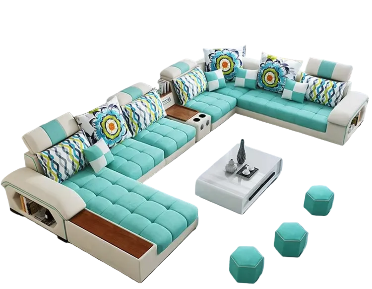 Modern Multifunctional Fabric Sectional Sofa
