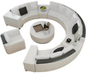 White Leather Round Circular Sofa Set / Ruchi
