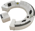 Opulent White Leather Round Sectional Sofa Set / Ruchi
