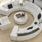 Opulent Leather Round Sectional Sofa / Ruchi