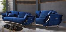 Classic Velvet Fabric Sofa Set Of 3