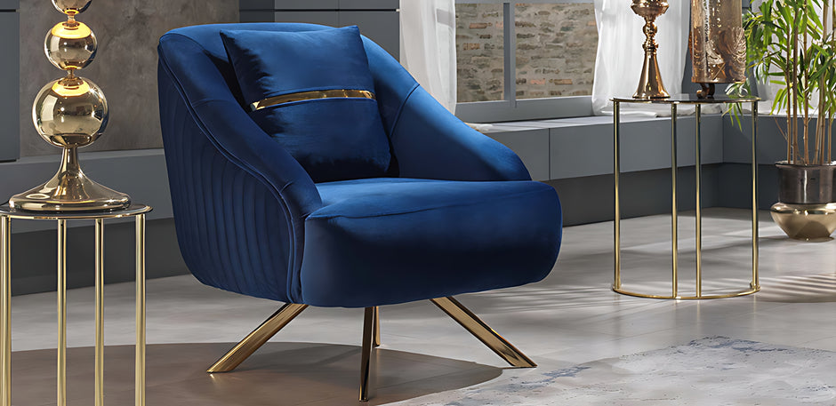Classic Velvet Fabric Sofa Set Of 3