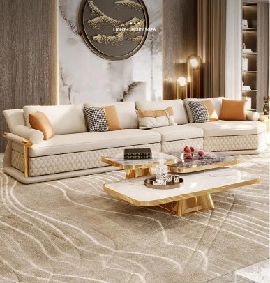 Modern Leather Upholstery Sectional Sofa Set / Ruchi