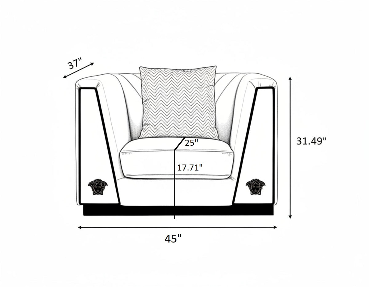 Royal Comfort Logo Designed 1-2-3 Fabric Sofa Set