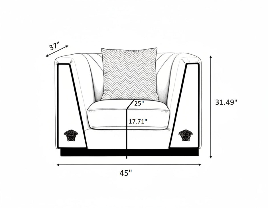 Royal Comfort Logo Designed 1-2-3 Fabric Sofa Set
