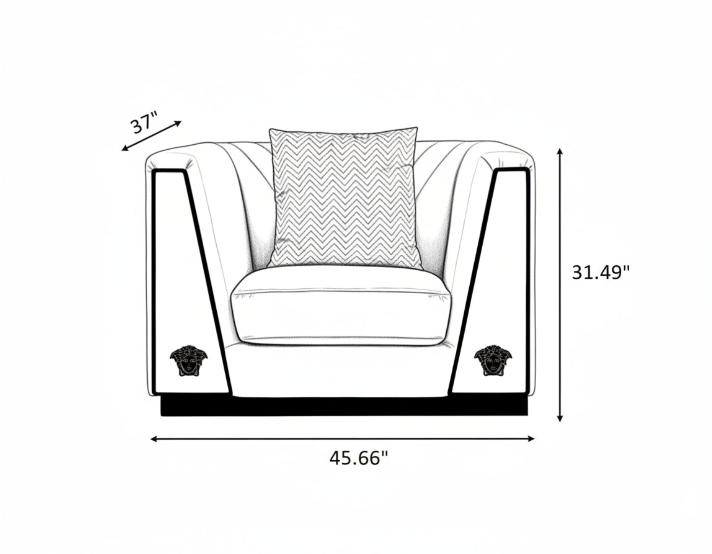 Royal Comfort Logo Designed 1-2-3 Fabric Sofa Set / Ruchi