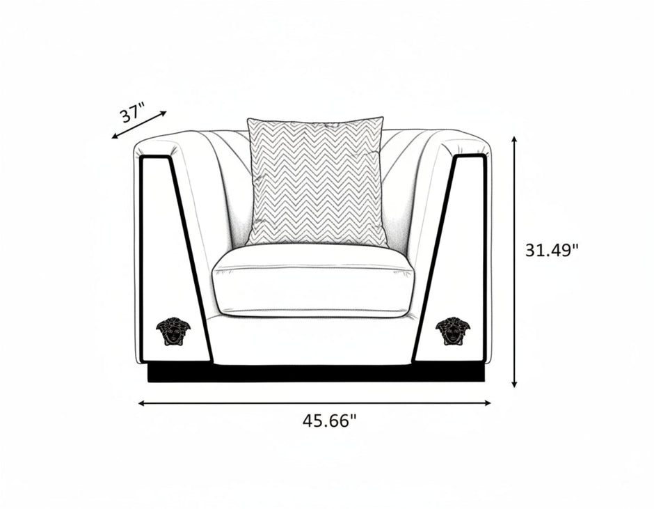 Royal Comfort Logo Designed 1-2-3 Fabric Sofa Set / Ruchi