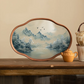 Simple Bamboo Wood Glass Serving Tray / Ruchi