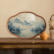 Simple Bamboo Wood Glass Serving Tray / Ruchi