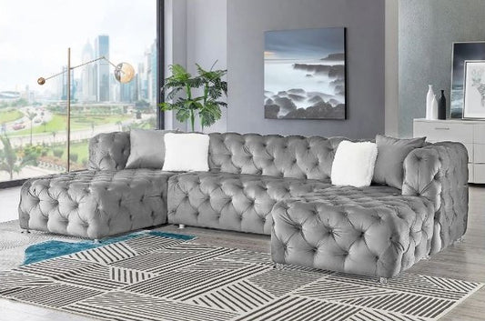 Classical Velvet Fabric Upholstery Modular Sectional Sofa / Ruchi