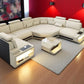 U-shaped LED Leather Sectional Sofa