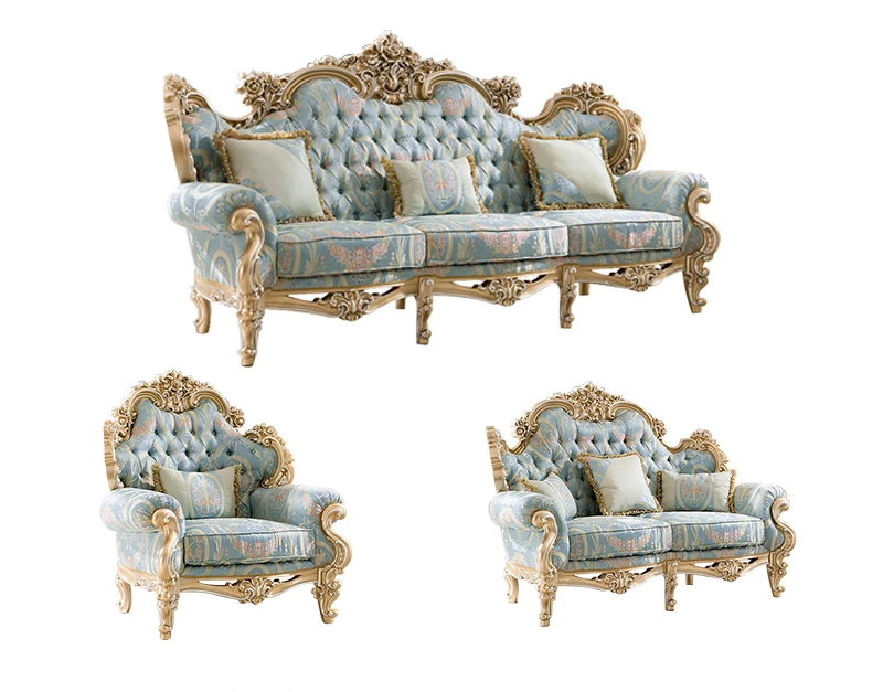 Liville Floral Fabric European Sofa Set / Ruchi