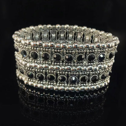 Black Stone Designer Beaded Bracelet / Ruchi
