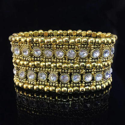 Luxury Round Golden Stone Beaded Bracelet / Ruchi
