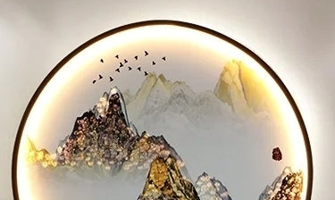 Classical Mountain Range Style LED Wall Lampshade / Ruchi