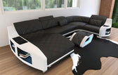 LED Sectional Sofa With Leather Upholstery