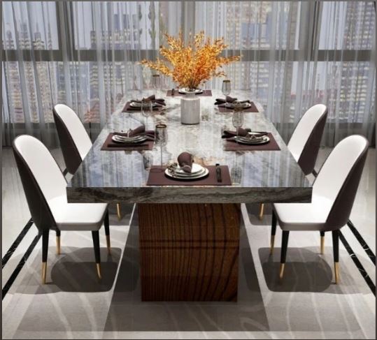Marble Top Rectangular Dining Table / Ruchi