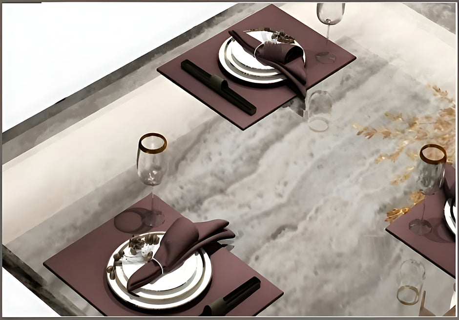 Marble Top Rectangular Dining Table Set / Ruchi
