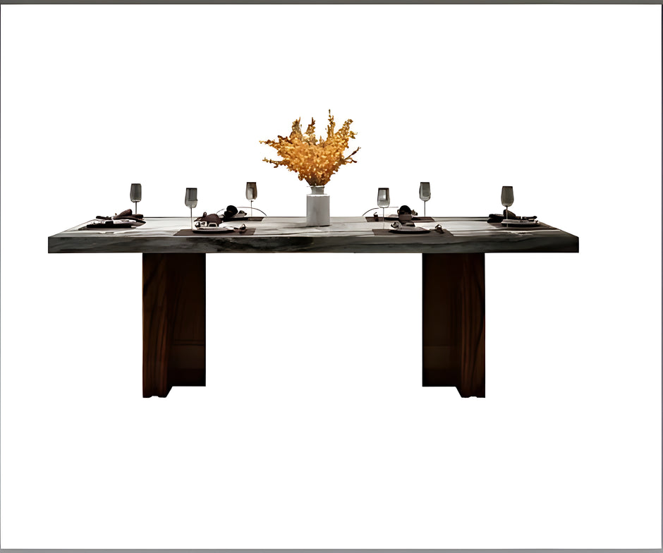 Marble Top Rectangular Dining Table Set / Ruchi
