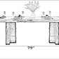 Marble Top Rectangular Dining Table / Ruchi