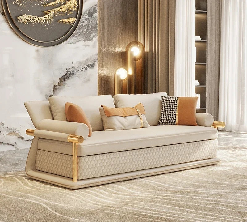 Modern Leather Upholstery Sectional Sofa Set / Ruchi