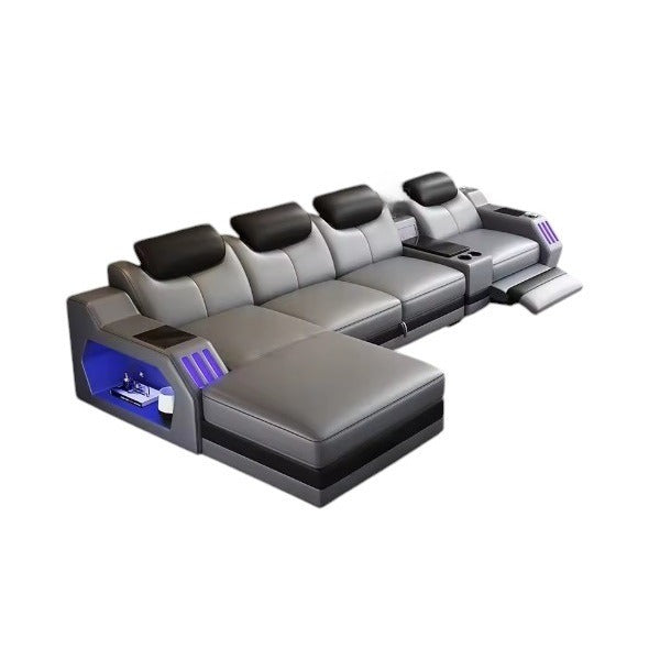 Multifunctional LED Leather Recliner Sofa Bed / Ruchi
