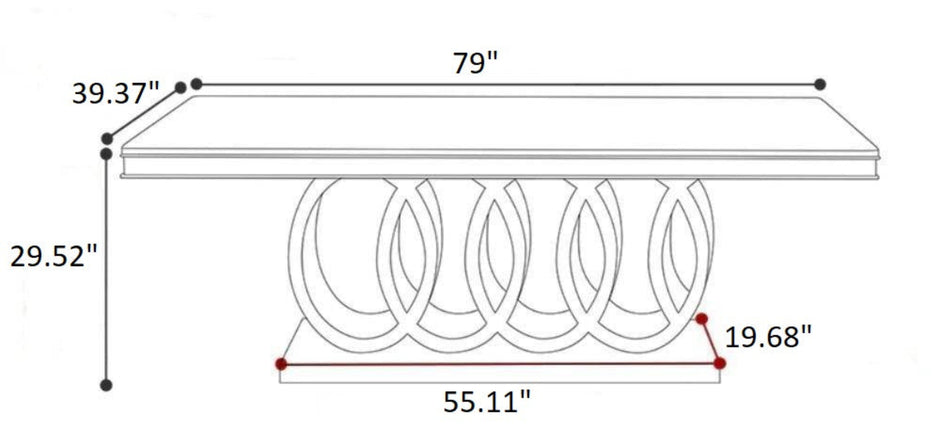 Marble Modern Rectangular Dining Table For 6 / Ruchi