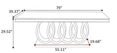 Marble Modern Rectangular Dining Table For 6 / Ruchi
