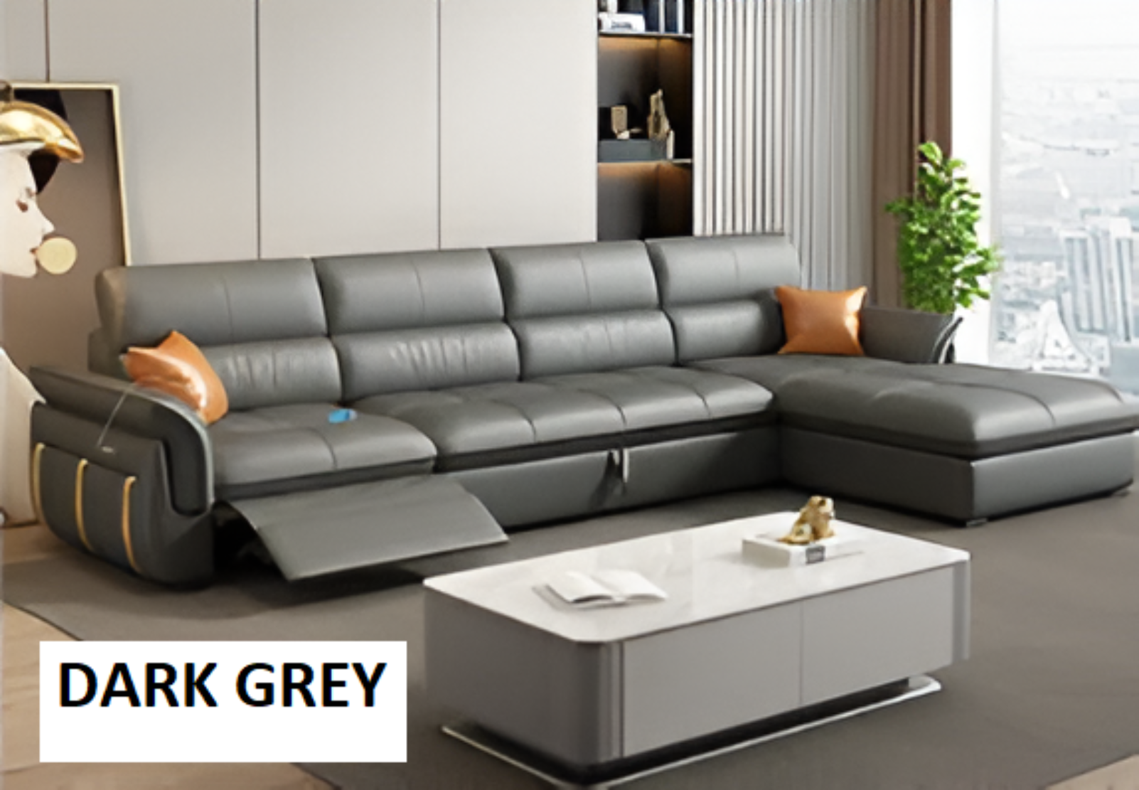 Leather Recliner Sectional Sofa
