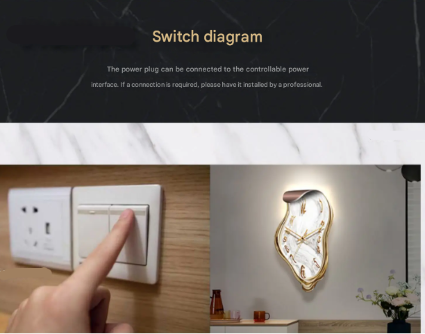 3D Melting Design LED Wall Clock