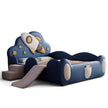 Spaceship Leather Kids Bed With Slide / Ruchi