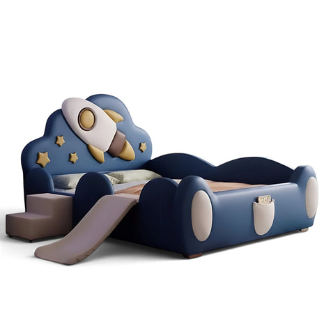 Spaceship Leather Kids Bed With Slide / Ruchi