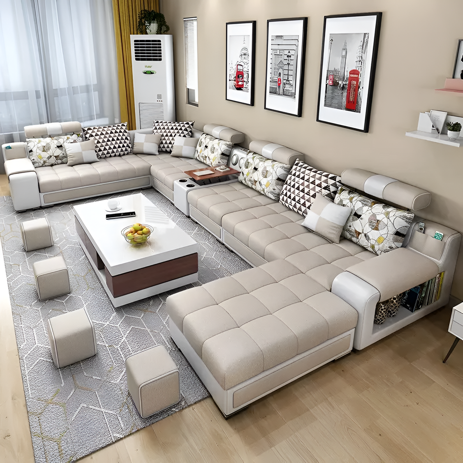 Multifunctional Contemporary Fabric Sectional Sofa