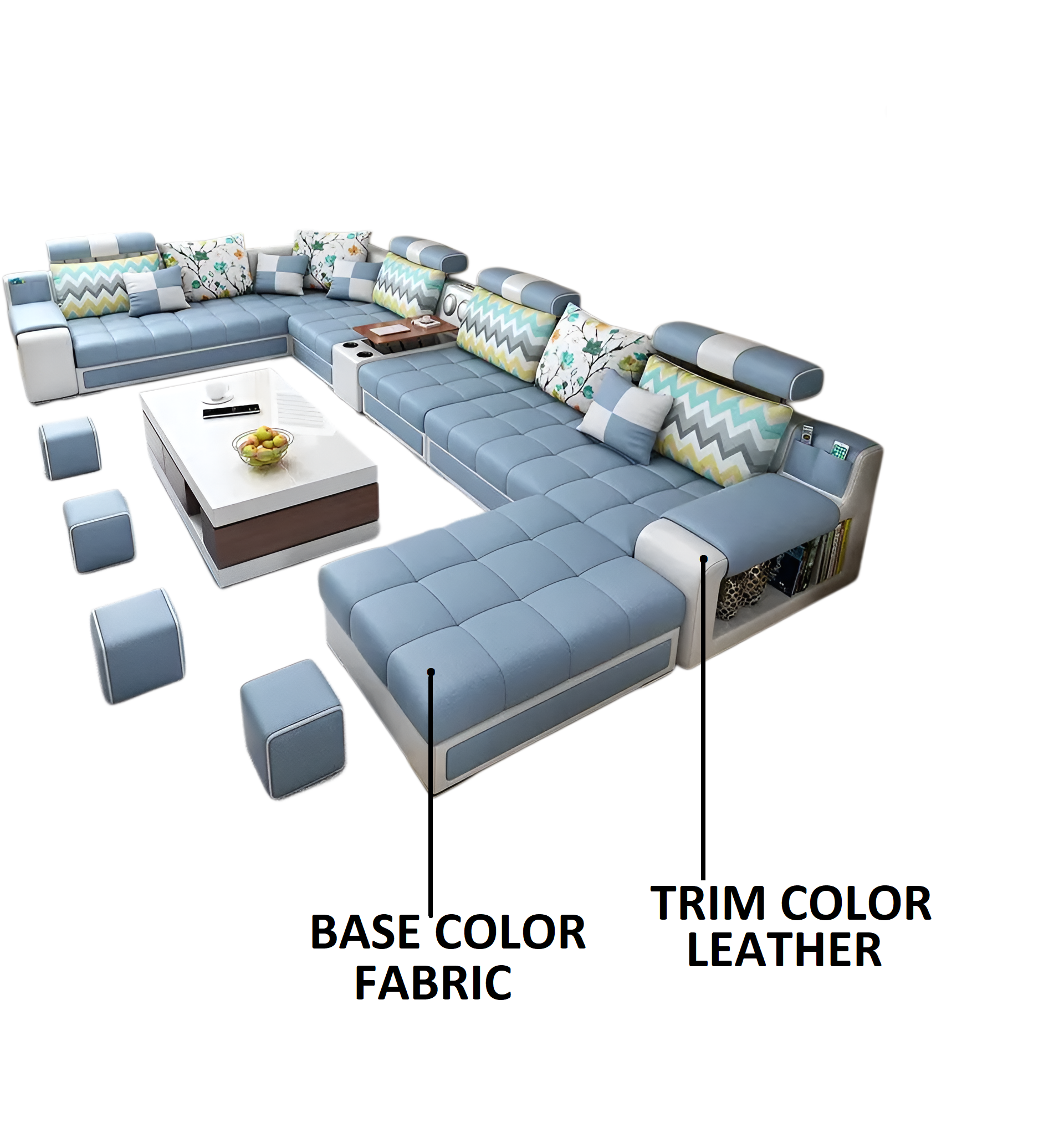 Multifunctional Contemporary Fabric Sectional Sofa