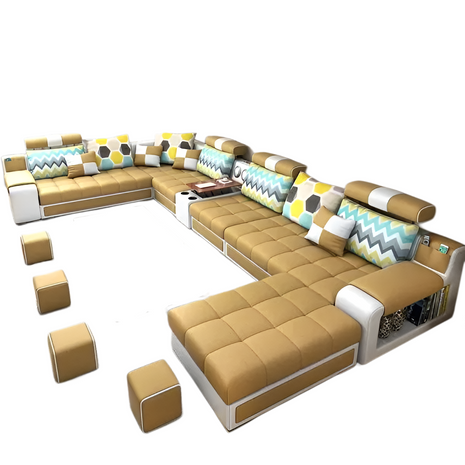 Multifunctional Contemporary Fabric Sectional Sofa